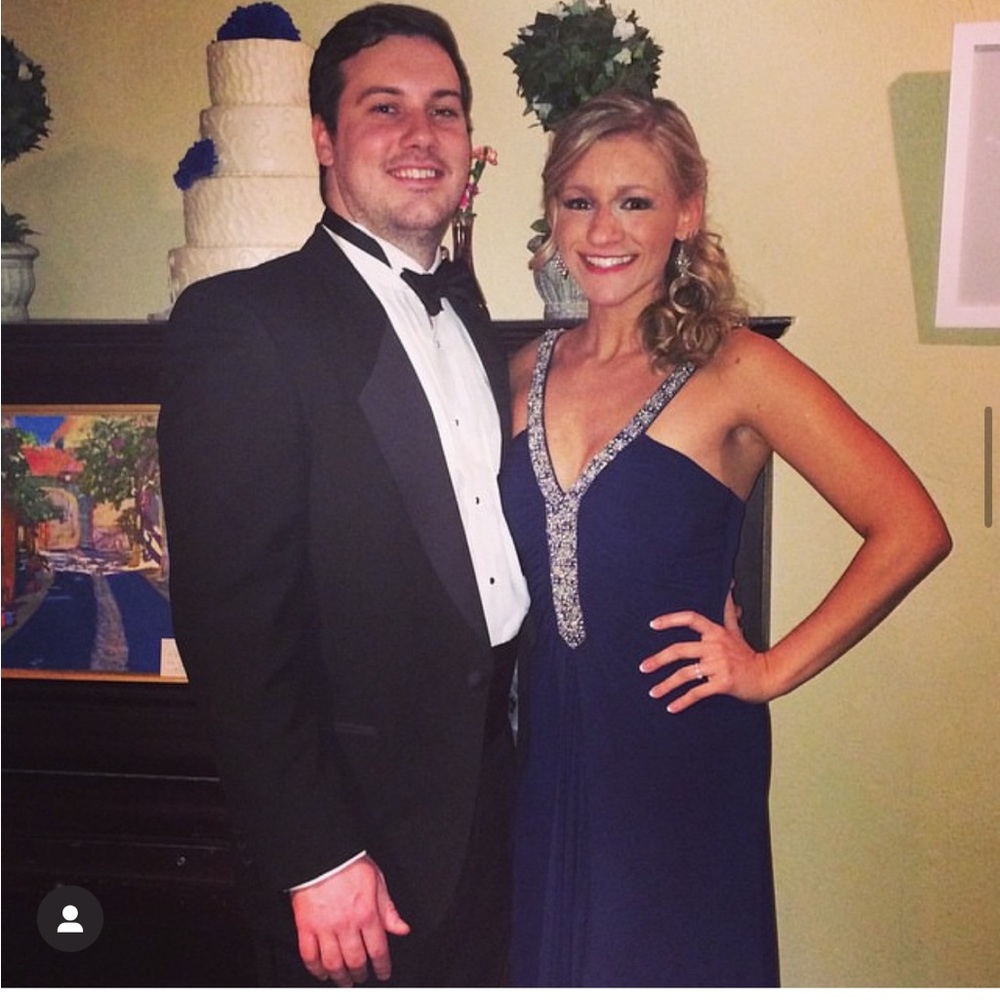 Navy blue gown with sparkle